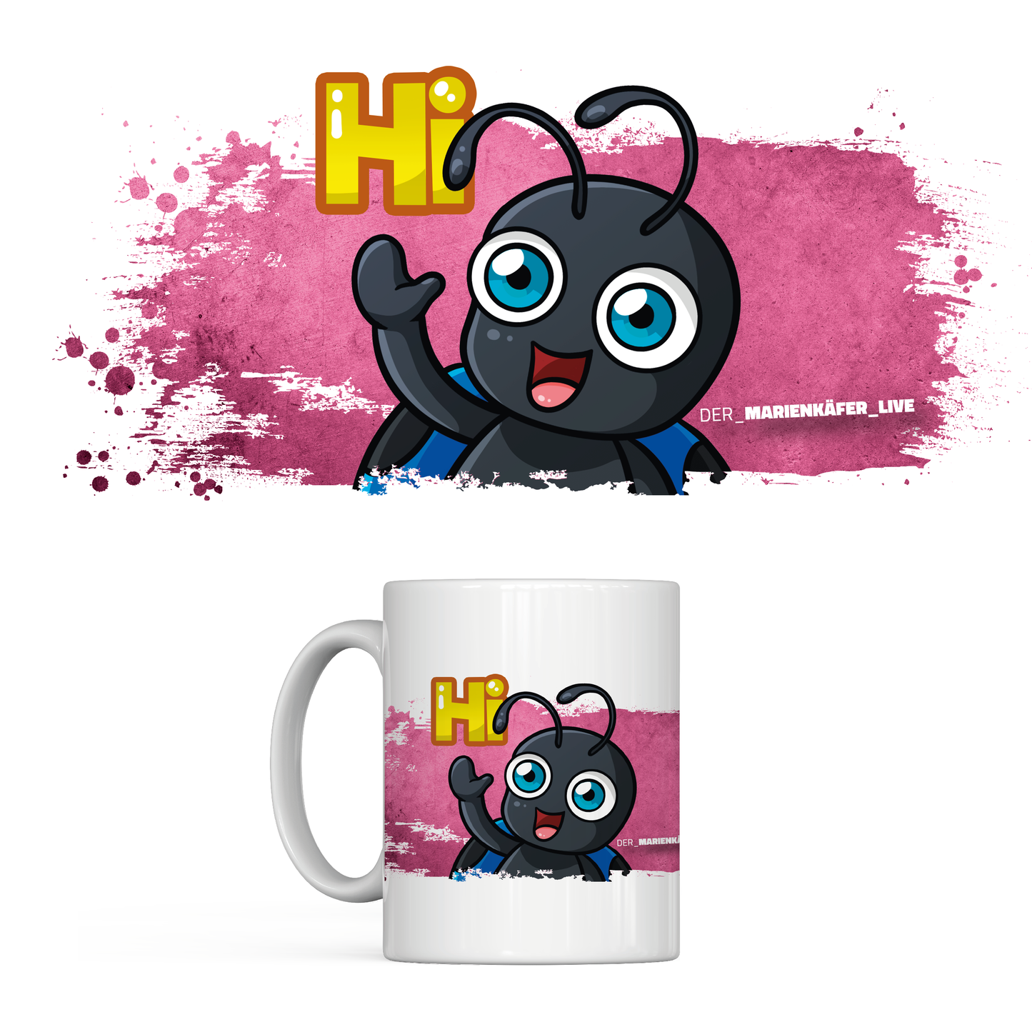 "Hi" Pink Edition Tasse | Der_Marienkäfer_Live