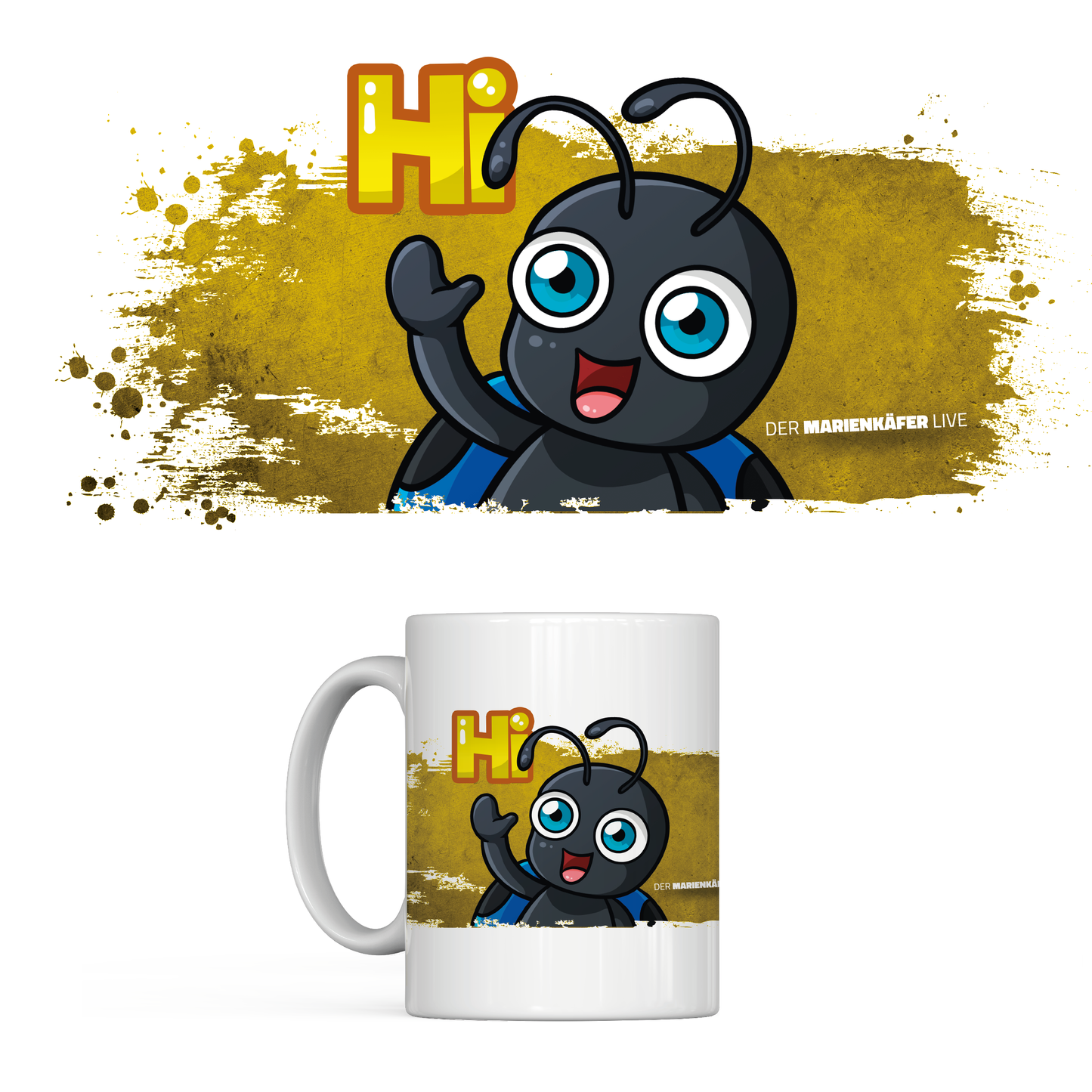 "Hi" Yellow Edition Tasse | Der_Marienkäfer_Live