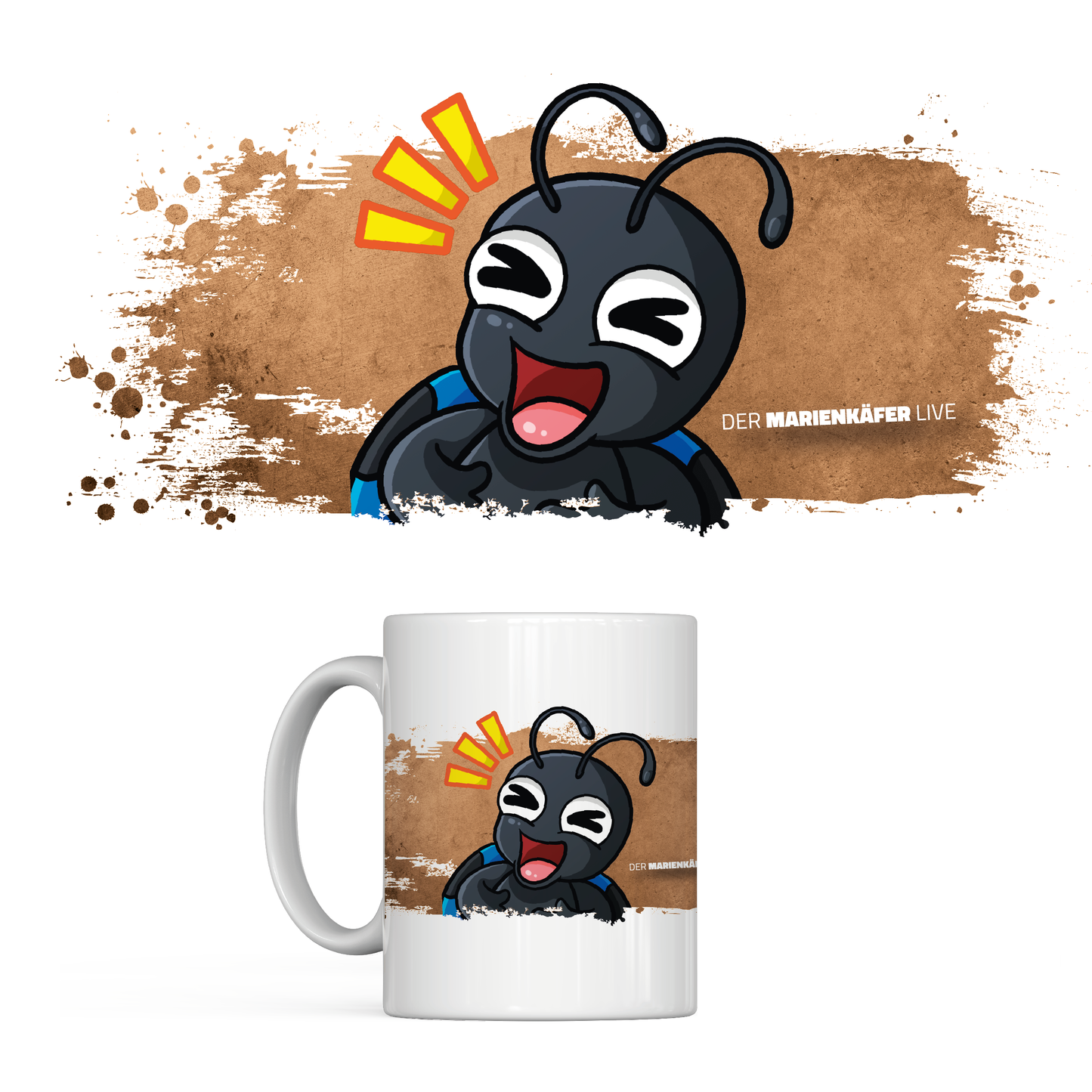 "Lachen" Brown Edition Tasse | Der_Marienkäfer_Live