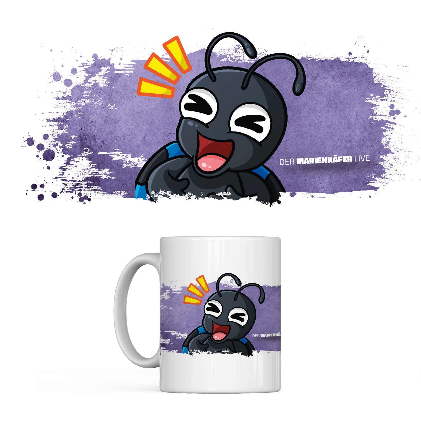 "Lachen" Purple Edition Tasse | Der_Marienkäfer_Live